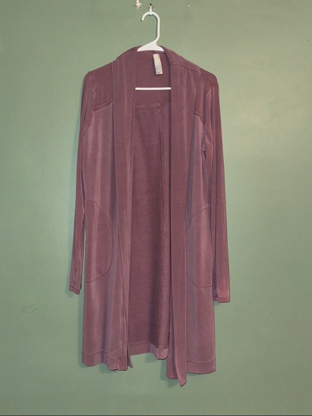 ATHLETA WOMEN'S FLORA MAUVE LONG SLEEVE CANOPY NIRVANA WRAP CARDIGAN Sz M